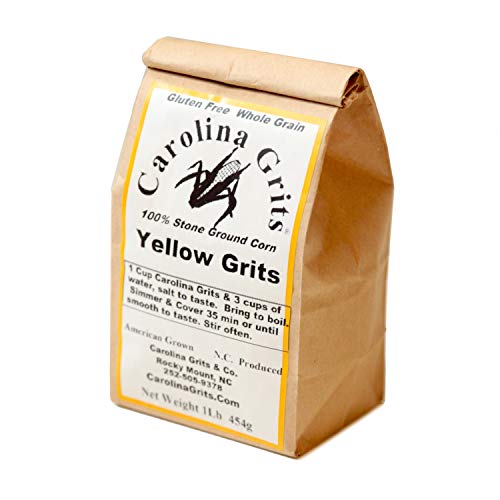 Carolina Grits Company Traditionally Stone Ground Yellow Grits, nonGMO, Whole Grain and Gluten