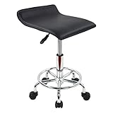 KKTONER Square Height Adjustable Rolling Stool with