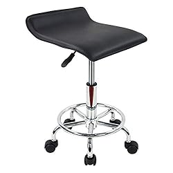 KKTONER Square Height Adjustable Rolling Stool with