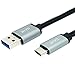 AIVN 6.6 Ft (2M) USB C Cable Fast Charging, USB-C to USB-A Braided Cable with Reversible Connector for New Macbook 12 inch, ChromeBook Pixel, Nokia N1 Tablet, Asus Zen AiO and Other Devices