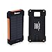Renogy 10000mAh Solar Phone Charger, Outdoor Waterproof Solar Power Bank, Dual USB Solar Panel Portable Battery Charger Backup with Led Light for iPhone, iPad, Android, GoPro Camera.