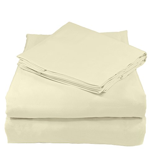 Whisper Organics 100% Organic Cotton Bed Sheet Set, 400 Thread Count - GOTS Certified (King, Natural)