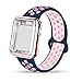 INTENY Compatible for Apple Watch Band 38mm with Case, Soft Silicone Sport Wristband with Apple Watch Screen Protector Compatible for iWatch Series 1,2,3,4, 38mm S/M, Midnightblue Lightpink