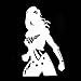 DC COMICS WONDER WOMAN BATTLE POSE STICKERS SYMBOL 5.5" DECORATIVE DIE CUT DECAL FOR CARS TABLETS LAPTOPS SKATEBOARD - WHITE