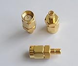 2pcs SMA Male Plug to SMB Male Plug Connector High Value Pure Brass Adapter (VSWR 1-6G Below 1.3)