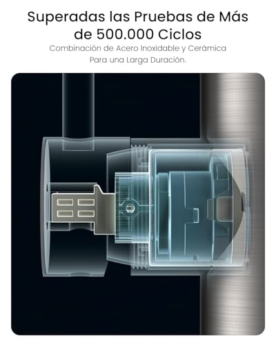 APPASO Grifo de cocina, SUS304 grifo de acero inoxidable con pull down pulverizador de 3 modos, grifo monomando de fregadero níquel cepillado (Sin dispensador de jabón)