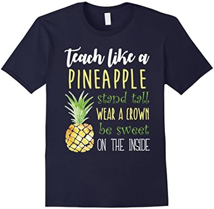 Mens Teach Like A Pineapple T Shirt XL Navy