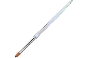 MakarttPro Kolinsky Crimped Acrylic Nail Brush for Acrylic Powder and EMA Monomer Application, Made for Professional Nail Technicians and Beginner Nail Students, Size #8