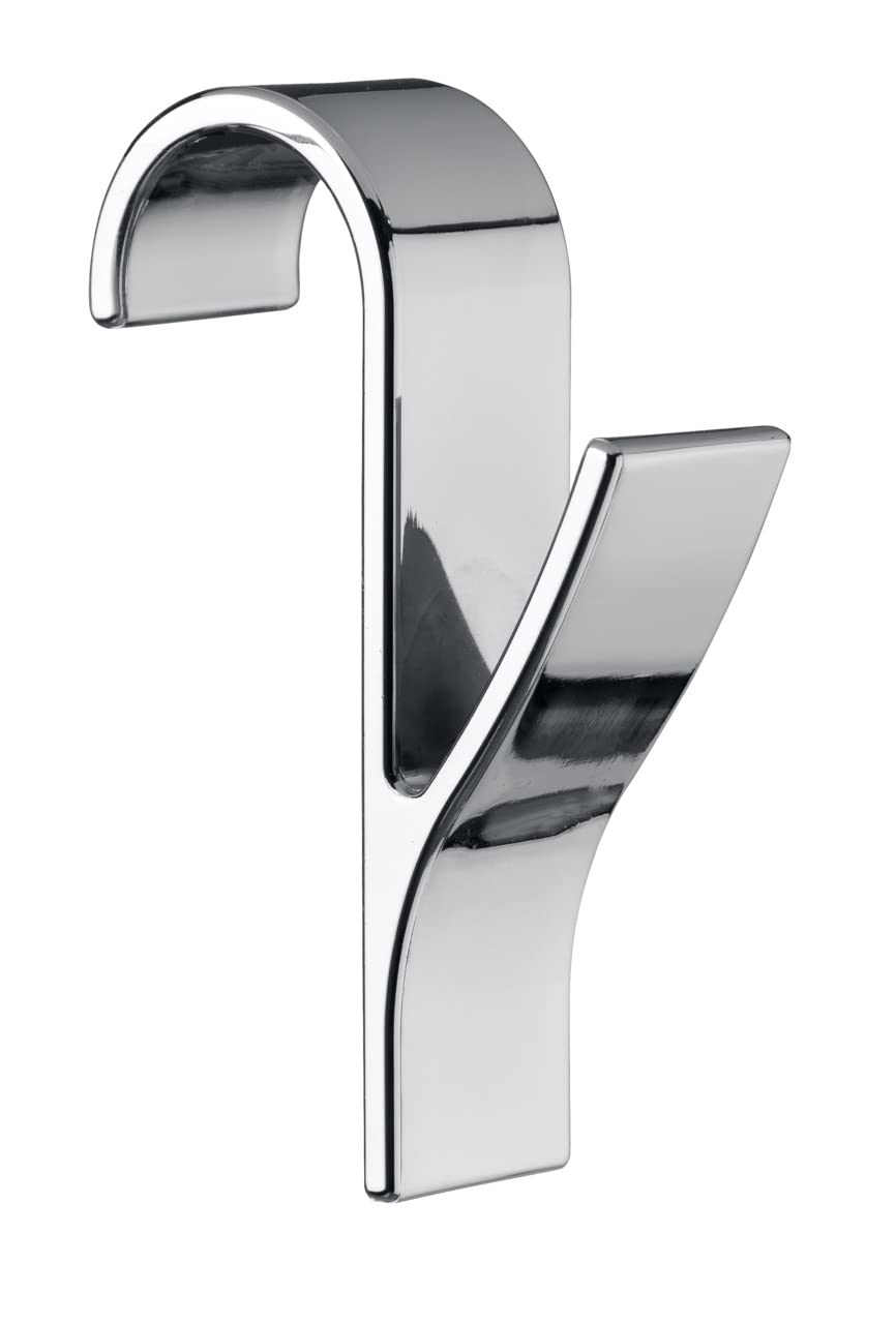 WENKO Door/Radiator Hooks, Chrome, 7 x 2.5 x 10.5 cm, set of 2