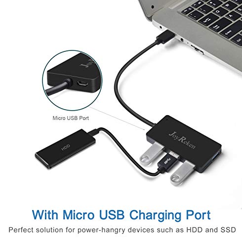 USB 3.0 Hub, JoyReken Ultra Slim 4-Port USB 3.0 Data Hub Portable Super Speed for MacBook, Mac Pro/Mini, iMac, XPS, Surface Pro, Notebook, PC, USB Flash Drives, Mobile HDD, and More[Upgraded] - Thumbnail 4