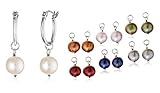 Interchangeable Freshwater Cultured Dyed Color Pearl Earrings Set, Set of Seven
