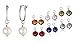 Interchangeable Freshwater Cultured Dyed Color Pearl Earrings Set, Set of Seven
