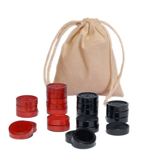 WE Games Wood Checkers with Stackable Ridge - Red/Black