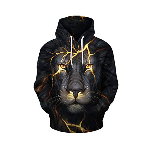 Skyyeox Men's Gaphic 3D Digital Printing Hooded Big Pocket Pullover Plus-Size Sweatshirts