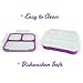 MUNCHBOX Bento Lunch Box - (Purple) Ultra-Slim Tray Style Leakproof 3-Compartment with Air Tight Seal - Prevents Contents from Mixing & Spilling-Microwavable - Dishwasher Friendly - For Kids & Adults.