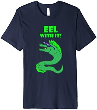 Men's EEL with It Humor Pun Premium Tee Shirt Small Navy