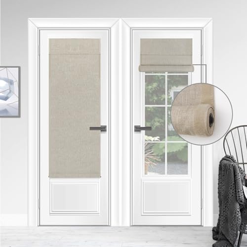 WDFour Kabellose Verdunkelungsvorhänge, dreilagig, 100% lichtblockierend und UV-Schutz, geräuschlos Verstellbarer Rollo, ohne Bohren, Fensterrollos fü