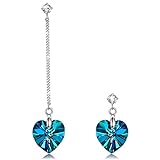 NINASUN Women Earrings s925 Sterling Silver Drop Dangle Earrings Glaring Love Swarovski Crystals Heart Jewelry for Women Birthday Gifts for Her Daughter Anniversary Gifts Fashion Jewelry
