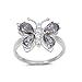 CloseoutWarehouse Mystic Simulated Topaz Cubic Zirconia Butterfly Hera Ring Sterling Silver (Color Options, Sizes 4-15)