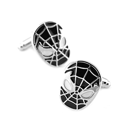 DC Comics Black and Silver Spiderman Cufflinks with Giftbox