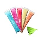 FroZip 125 Disposable Ice Popsicle Mold Bags 8x2'' | BPA Free Freezer Tubes With Zip Seals | For Healthy Snacks, Yogurt Sticks, Juice & Fruit Smoothies, Ice Candy Popsicle Pops| Comes With A Funnel