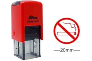 No Smoking Or Not Allowed Sign Icon Round Rubber Stamp Self Inking Shiny Mini Stamper 20 mm- Red Ink