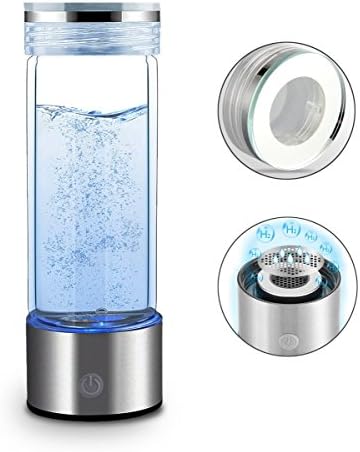 RaZZex Hydrogen Water Bottle Portable H2 Water Maker SPE PEM Technology Rechargeable Ionized Water Generator Anti Aging Antioxidant Glass Bottle