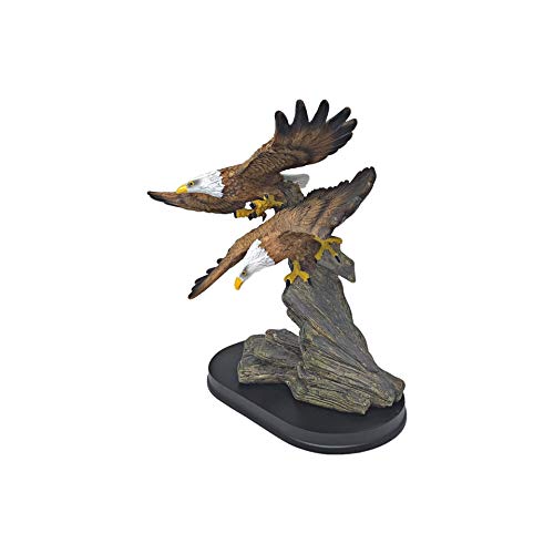 Double Eagle Statue, Patriots Decorations Sculpture, Bald Eagles - Wildlife Bird Figurine - Ideal Home Decor or Gift for Lawyer, Scouts, (10 x 13 x 4.7)