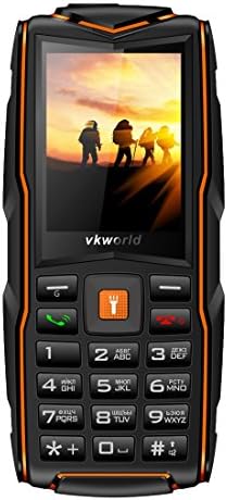 VKworld Smart Phones New Stone V3, Triple SIM, IP68 Waterproof Shockproof Dustproof, 3000mAh Large Capacity, 2.4 inch, SC6531CA Chipset, 21 Keys, LED Flashlight, FM, TF, Russian Keyboard(Black)