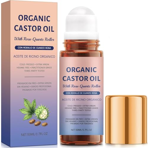 Jianeil Organic Castor Oil with Rose Quartz Roller, 100% Pure... 41lZwtzdG1L