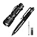 Morpilot EDC Tactical Pen Tactical Flashlight Set Glass Breaker Self Defense Survival Tool Gear with Black Ballpoint Ink Refill 5 Modes 400LM Flashlight for Police Military SWAT EDC