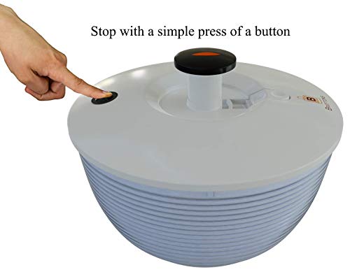 Brieftons QuickDry Salad Spinner: Large 6.2 Quart Vegetable Washer & Dryer with Bowl, Easy One-Handed Pump Operation, Heavy Duty, Compact Storage, Perfect for Washing and Drying Leafy Vegetables