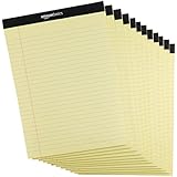 AmazonBasics Legal/Wide Ruled 8-1/2 by 11-3/4 Legal Pad - Canary (50 sheets per pad, 12 pack)