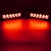 FOXCID 2 X 6 LED 9 Modes Traffic Advisor Emergency Warning Vehicle Strobe Lights for Interior Roof/Dash/Windshield/Grille/Deck Universal Waterproof (Red)