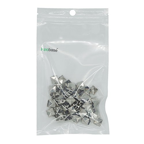 Haobase 100 PCS 10mm Leathercraft DIY Silver Metal Punk Spikes Spots Pyramid Studs Goth