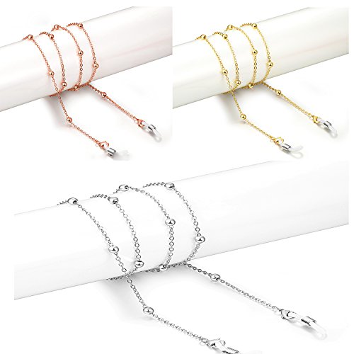 CROISSANT Beaded Glasses Chain Reading Glasses Sunglasses Chain Glasses Retainer Strap For Womens,Safety Glasses Eyeglasses Neck Cord String Lanyard Strap【Exquisite Gift Packaging】