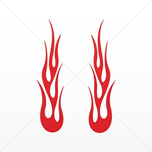 Amazon Com Decal Stickers Pair Of Flames Decoration Bike Motorbike Bicycle Vehicl Red 10 X 2 43 In