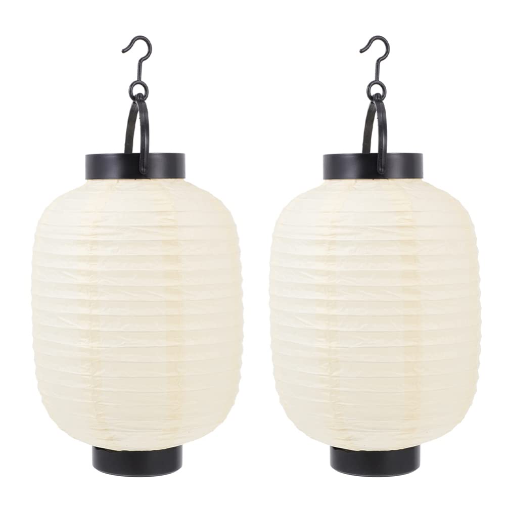 PATKAW Decorations Japanese Lantern Lamp Japanese Hanging Lantern Lamp, 2pcs Paper Folding Hanging Oval Style Party Traditional