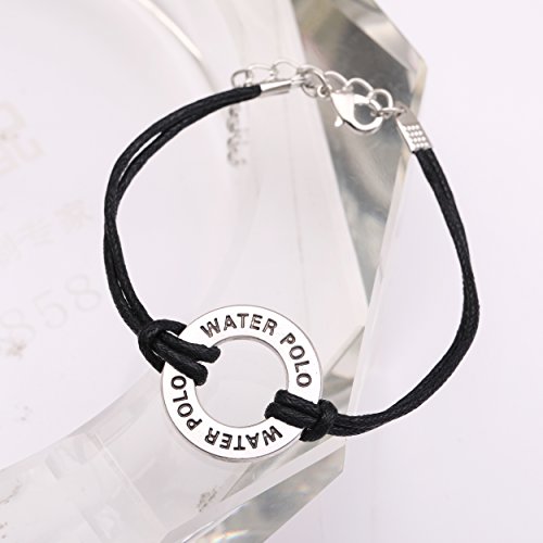Teamer Adjustable Wax Cord Bracelet Message Water Polo Charm Sports Jewelry for Woman/Man Best Gifts