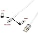 Blueidea® 3 in 1 Micro USB Cable Type C Cable (3.3ft), High Speed Charging Cable Data Cable For iPhone & Android Smartphone, Tablet, New Apple Macbook, Lumia 950XL, OnePlus 2, Samsung, etc. (White)
