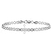 Hoops & Loops 925 Sterling Silver Bismarck Link Design Chain Anklet Ankle Bracelet for Women Teen Girls Men