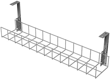 AMP Wire Under Desk Cable Tidy Basket - 815mm Long - Silver