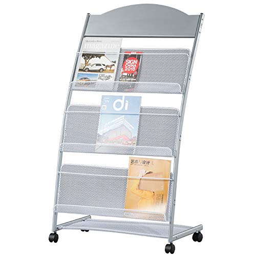 Bookshelf Xiaomei, Silver White Newspaper, Newspaper, Paper Frame, Publicity Materials, Simple Floor Display Stand (Size : 11936)