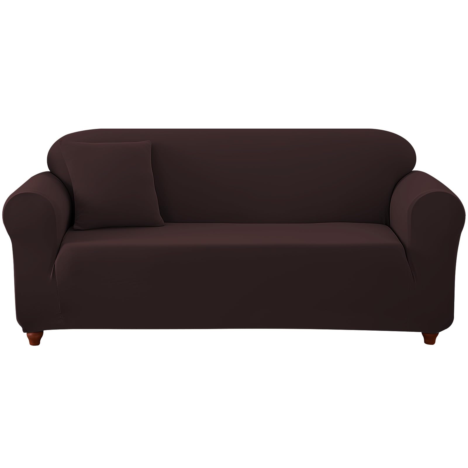 WOWTOY Sofa Covers High Stretch 1 2 3 4 Seater Sofa Slipcover Chair Loveseat Couch Cover for Dogs Pets Cats Stretch Elastic Sofa Cover for Living Room Furniture Protector (Brown, 2 Seater)