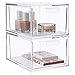 STORi Audrey Stackable Cosmetic Organizer Drawers 4-1/2" Tall | Set of 2 Clear primary