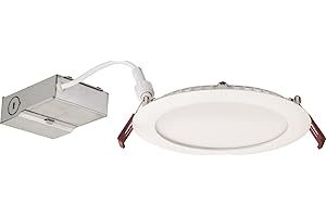 Lithonia Lighting WF6 LL LED 40K MW M6 Ultra-Thin Dimmable LED Recessed Ceiling Light, 4000K | Cool White, Matte White