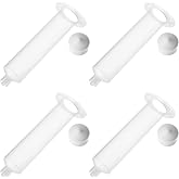 30cc Plastic Syringe Dispensing Barrel, with Piston, Luer Lock, 4 Pcs | Air Distribution Tube, Adhesive Syringes Tube Sleeve, Glue Liquid Cartridge Dispensing, Industrial &amp; Lab Use