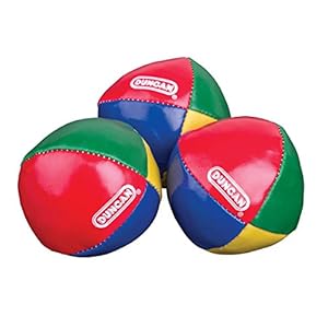 Duncan Toys Juggling Balls – [Pack of 3] Multicolor, Vinyl Shells, Circus Balls with 4 Panel Design, Plastic Beans