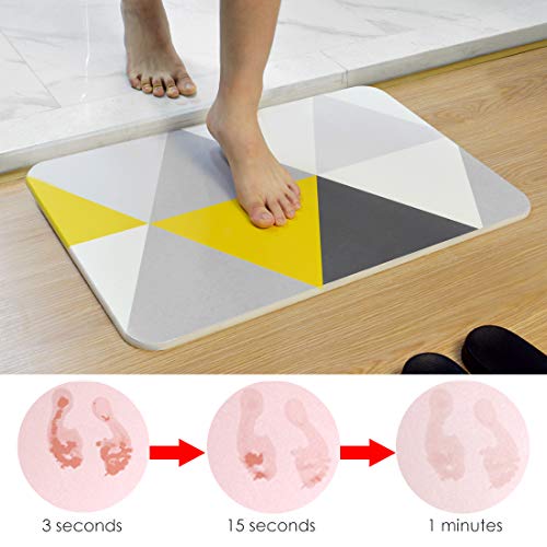 image for Linkidea Diatomaceous Earth Hard Bath Mat, Diatomite Absorbent Bathroo