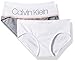 Calvin Klein Big Girls' Seamless 2 Pack Hipster, Ck Girls Stripe Logo Bottom White/Classic White, XL (14/16)